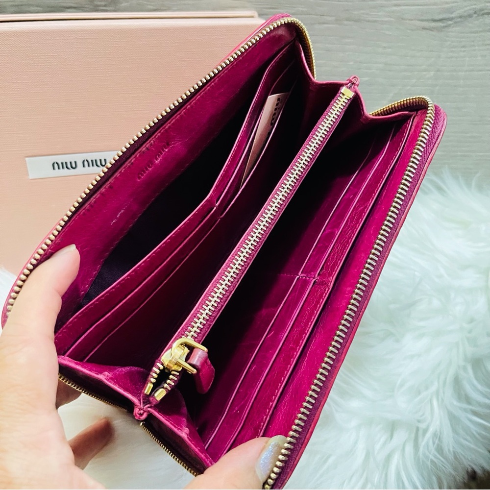 Miu Miu Leather Zip Around Wallet - image 8